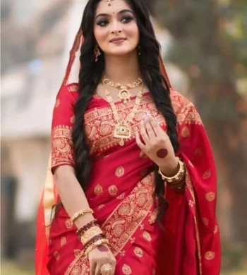 স্বর্ণলতা – অরিজিনাল প্রিমিয়াম বঁধুয়া বেনারসি শাড়ি 🌸