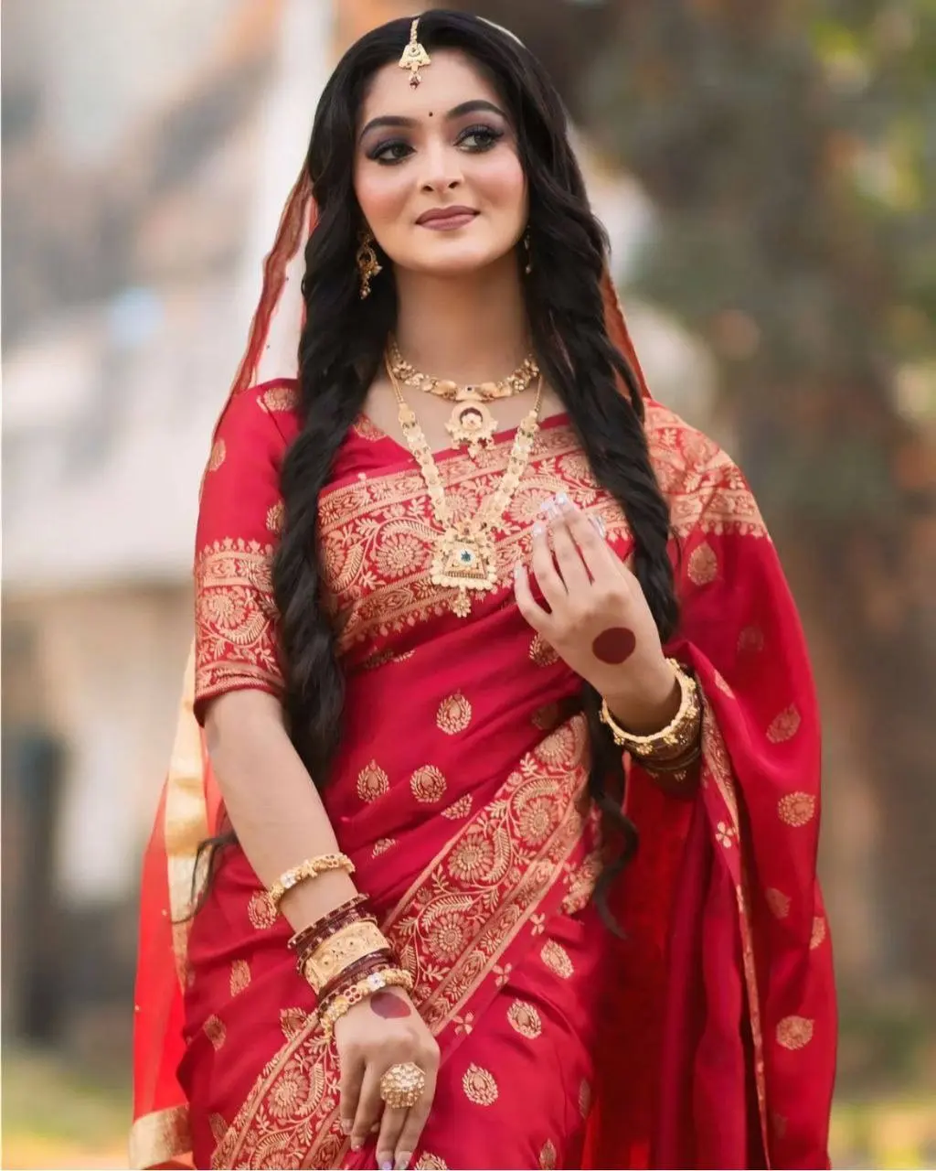 স্বর্ণলতা – অরিজিনাল প্রিমিয়াম বঁধুয়া বেনারসি শাড়ি 🌸 (1)